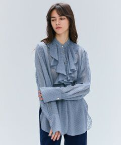 BEIGE, / ベイジ, シャツ・ブラウス | CALLERRY / シルク混ドットラッフルブラウス