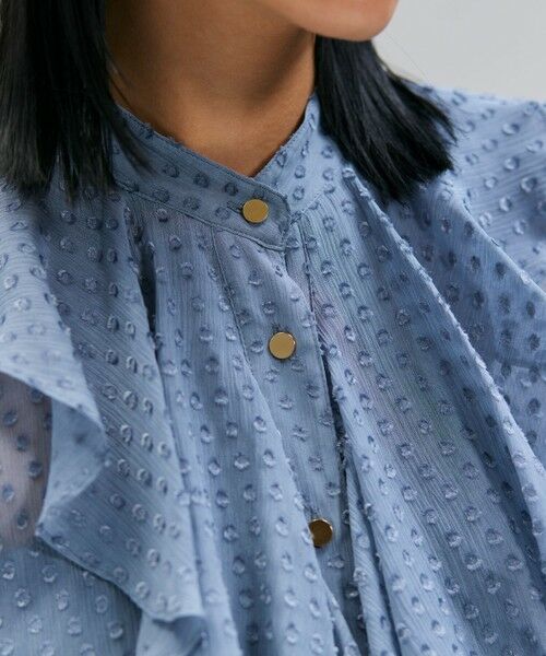 BEIGE, / ベイジ, シャツ・ブラウス | CALLERRY / シルク混ドットラッフルブラウス | 詳細1