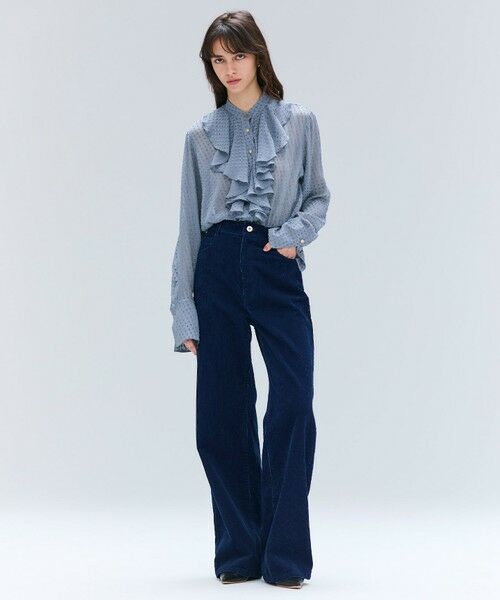 BEIGE, / ベイジ, シャツ・ブラウス | CALLERRY / シルク混ドットラッフルブラウス | 詳細4