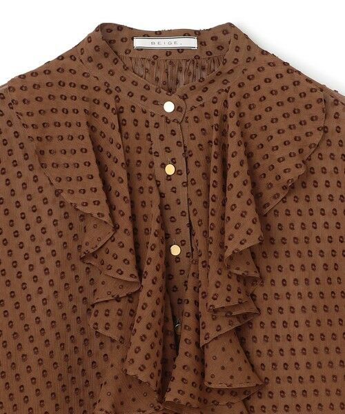 BEIGE, / ベイジ, シャツ・ブラウス | CALLERRY / シルク混ドットラッフルブラウス | 詳細10