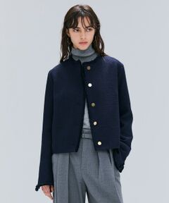 BEIGE, / ベイジ, ノーカラージャケット | 【Oggi 10月号掲載】MULLIN / ウールツイードメタルボタンノーカラージャケット