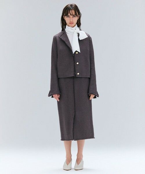 BEIGE, / ベイジ, ノーカラージャケット | 【Oggi 10月号掲載】MULLIN / ウールツイードメタルボタンノーカラージャケット | 詳細5