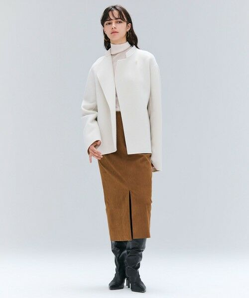 BEIGE, / ベイジ, その他アウター | 【andGIRL 秋号掲載】LEMOORE / ウールリバースタンドカラーショートコート | 詳細3