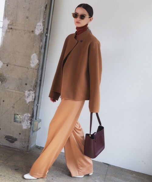 BEIGE, / ベイジ, その他アウター | 【andGIRL 秋号掲載】LEMOORE / ウールリバースタンドカラーショートコート | 詳細6