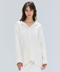 BEIGE, / ベイジ, カットソー | 【洗える】POMONA / Vネックフード付プルオーバー