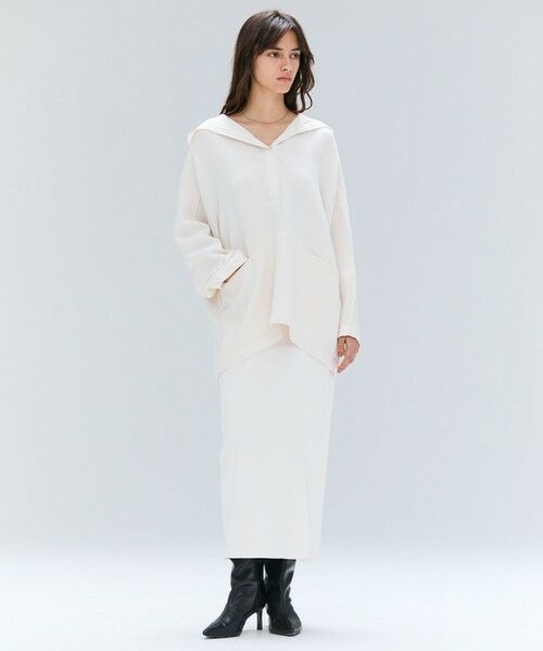 BEIGE, / ベイジ, カットソー | 【洗える】POMONA / Vネックフード付プルオーバー | 詳細1