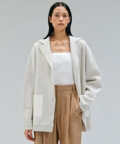 BEIGE, / ベイジ, ニット・セーター | CHICORA / レザーポケット付きウールニットジャケット