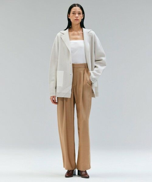 BEIGE, / ベイジ, ニット・セーター | CHICORA / レザーポケット付きウールニットジャケット | 詳細2