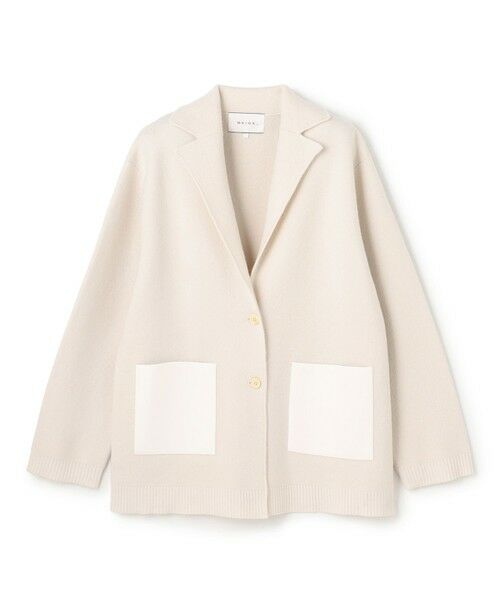 BEIGE, / ベイジ, ニット・セーター | CHICORA / レザーポケット付きウールニットジャケット | 詳細4