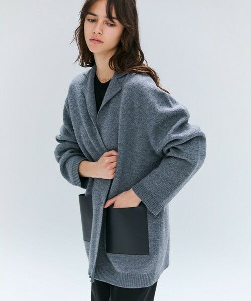 BEIGE, / ベイジ, ニット・セーター | CHICORA / レザーポケット付きウールニットジャケット | 詳細8