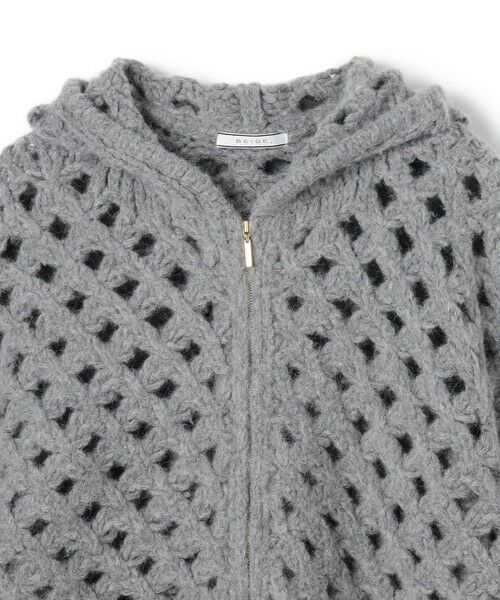 BEIGE, / ベイジ, ニット・セーター | KOKOMO / ウールアルパカメッシュニットパーカー | 詳細5