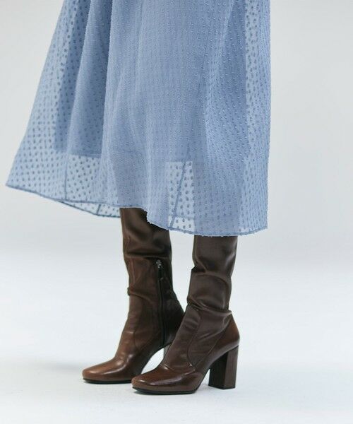 BEIGE, / ベイジ, ロング・マキシ丈ワンピース | CALLERRY / シルク混ドットギャザーワンピース | 詳細3