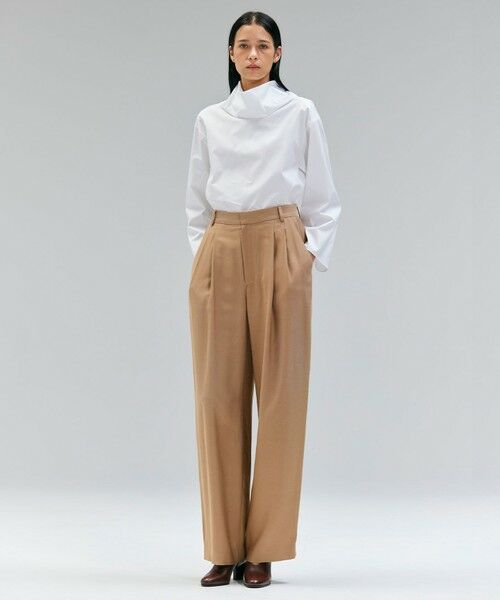 BEIGE, / ベイジ, その他パンツ | 【Oggi 10月号掲載】COBURN / シルク混2タックカーヴィーワイドパンツ | 詳細1