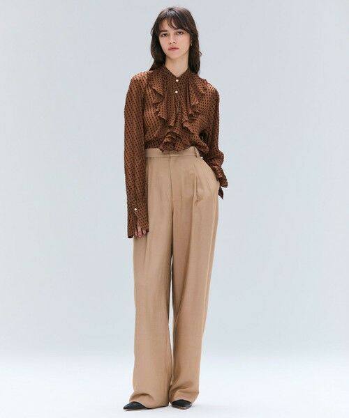 BEIGE, / ベイジ, その他パンツ | 【Oggi 10月号掲載】COBURN / シルク混2タックカーヴィーワイドパンツ | 詳細5