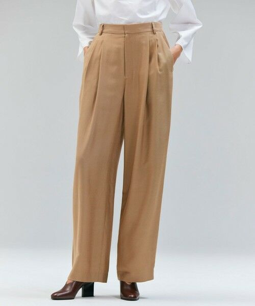 BEIGE,/ベイジ, 【Oggi 10月号掲載】COBURN / シルク混2タックカーヴィーワイドパンツ Camel 4 BEIGE,/ベイジ, 【Oggi 10月号掲載】COBURN / シルク混2タックカーヴィーワイドパンツ Camel 4
