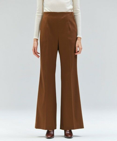 BEIGE,/ベイジ, 【洗える】DELANO / ハイストレッチフレアパンツ Caramel 6