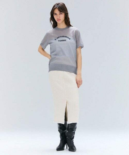 BEIGE, / ベイジ, ミニ・ひざ丈スカート | MULLIN / ウールツイードフロントベントスカート | 詳細1