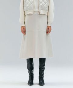 BEIGE, / ベイジ, ミニ・ひざ丈スカート | LEMOORE / ウールリバーAラインスカート
