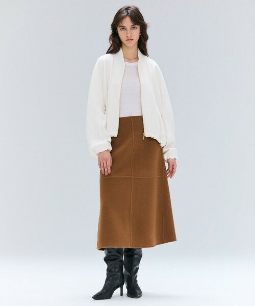 BEIGE, / ベイジ, ミニ・ひざ丈スカート | LEMOORE / ウールリバーAラインスカート | 詳細4