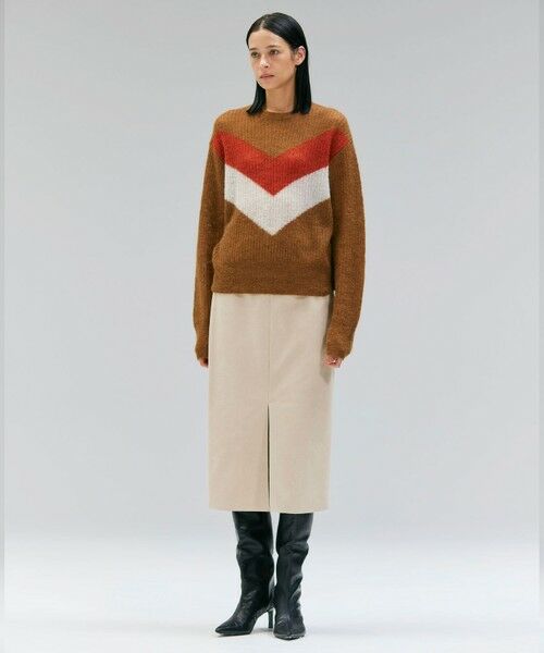 BEIGE, / ベイジ, ミニ・ひざ丈スカート | CISCO / フェイクスエードIラインスカート | 詳細1