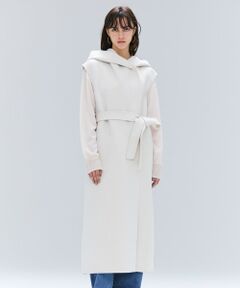 BEIGE, / ベイジ, ベスト | LEMOORE / ウールリバーフード付きロングジレ