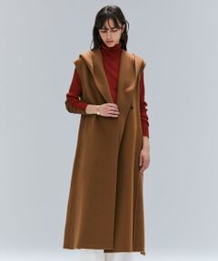 BEIGE, / ベイジ, ベスト | LEMOORE / ウールリバーフード付きロングジレ