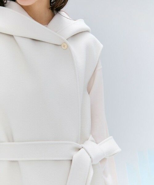BEIGE, / ベイジ, ベスト | LEMOORE / ウールリバーフード付きロングジレ | 詳細1