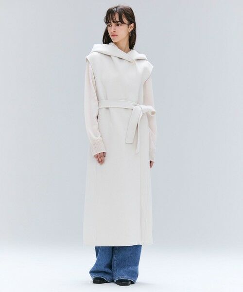 BEIGE, / ベイジ, ベスト | LEMOORE / ウールリバーフード付きロングジレ | 詳細3