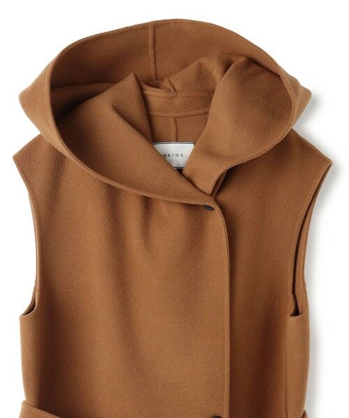 BEIGE, / ベイジ, ベスト | LEMOORE / ウールリバーフード付きロングジレ | 詳細11