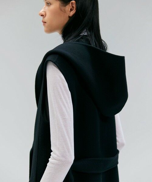 BEIGE, / ベイジ, ベスト | LEMOORE / ウールリバーフード付きロングジレ | 詳細20