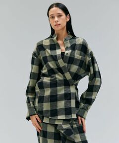 BEIGE, / ベイジ, シャツ・ブラウス | HOBBS / ウールチェックカシュクールブラウス