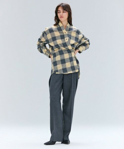 BEIGE, / ベイジ, シャツ・ブラウス | HOBBS / ウールチェックカシュクールブラウス | 詳細1