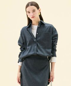 BEIGE, / ベイジ, シャツ・ブラウス | MONTAIGNE / ウールオーバーサイズシャツ