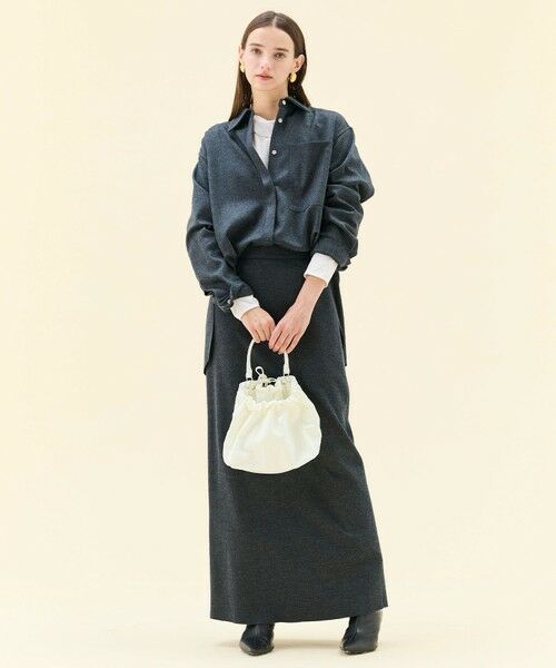 BEIGE, / ベイジ, シャツ・ブラウス | MONTAIGNE / ウールオーバーサイズシャツ | 詳細14