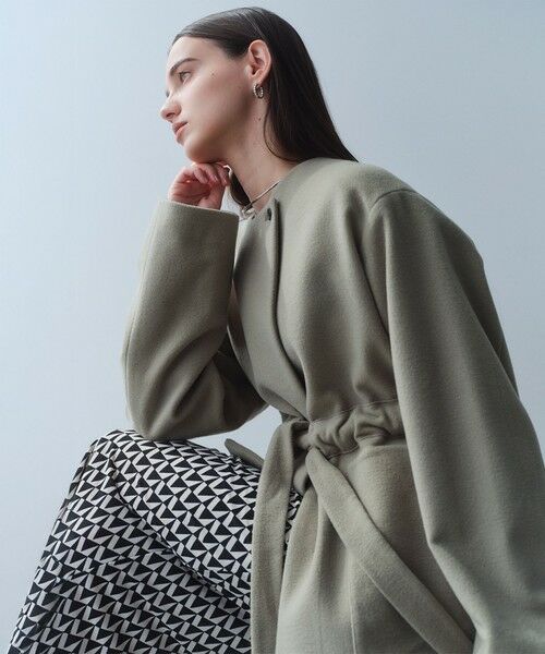 BEIGE, / ベイジ, その他アウター | LABBOCK / ウール混2WAYショートコート | 詳細15