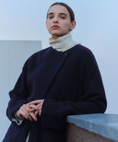 BEIGE, / ベイジ, その他アウター | LABBOCK / ウール混2WAYショートコート(Navy)