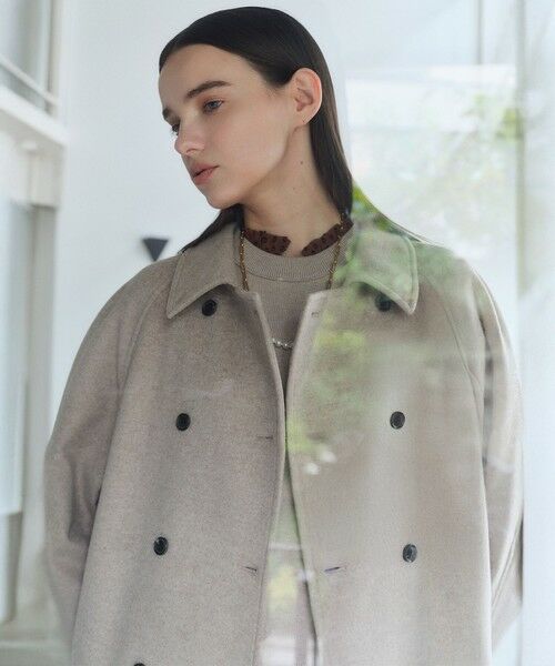 BEIGE, / ベイジ, ステンカラーコート | 【VERY NaVY12月号掲載】LABBOCK / ウール混ラグランステンカラーコート | 詳細1