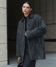 BEIGE, / ベイジ, ステンカラーコート | ROBY / フェイクレザーツイードコート