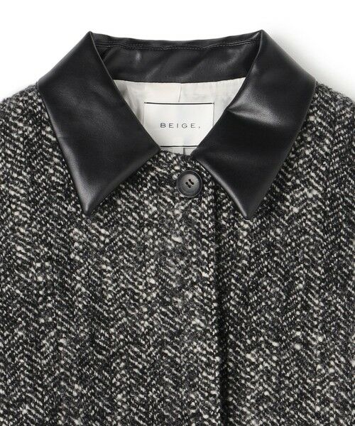 BEIGE, / ベイジ, ステンカラーコート | ROBY / フェイクレザーツイードコート | 詳細9