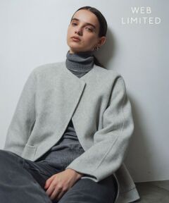 BEIGE, / ベイジ, ノーカラージャケット | 【WEB限定】PAYSON / ウールリバーノーカラーショートコート