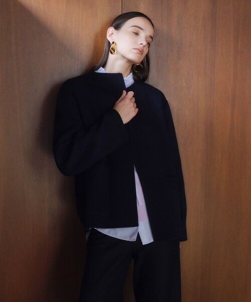 BEIGE, / ベイジ, ノーカラージャケット | 【WEB限定】PAYSON / ウールリバーノーカラーショートコート | 詳細11