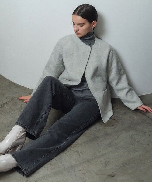 BEIGE, / ベイジ, ノーカラージャケット | 【WEB限定】PAYSON / ウールリバーノーカラーショートコート | 詳細16