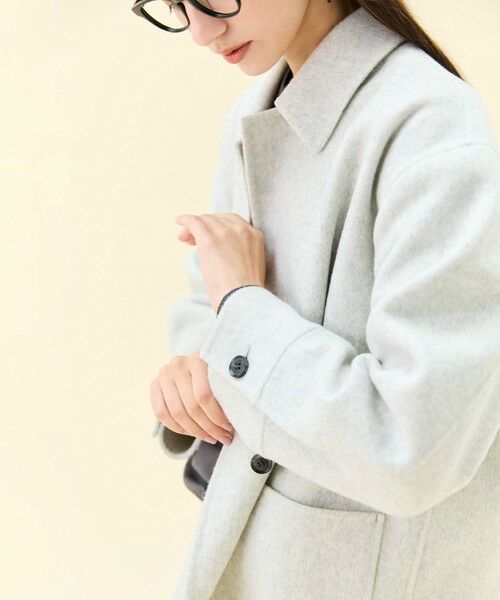 BEIGE, / ベイジ, ステンカラーコート | 【WEB限定】PAYSON / ウールリバーオーバーサイズステンカラーコート | 詳細1