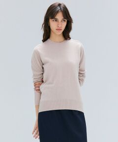 BEIGE, / ベイジ, ニット・セーター | 【洗える】POMPE / ウールカシミヤ配色ラインクルーネックニット