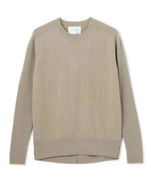 BEIGE, / ベイジ, ニット・セーター | 【洗える】POMPE / ウールカシミヤ配色ラインクルーネックニット | 詳細14