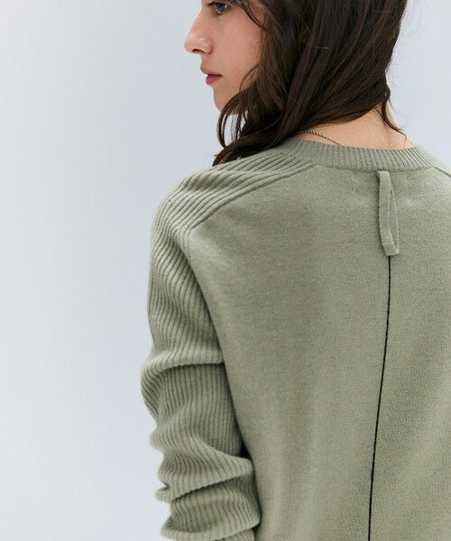 BEIGE, / ベイジ, ニット・セーター | 【洗える】POMPE / ウールカシミヤ配色ラインクルーネックニット | 詳細11