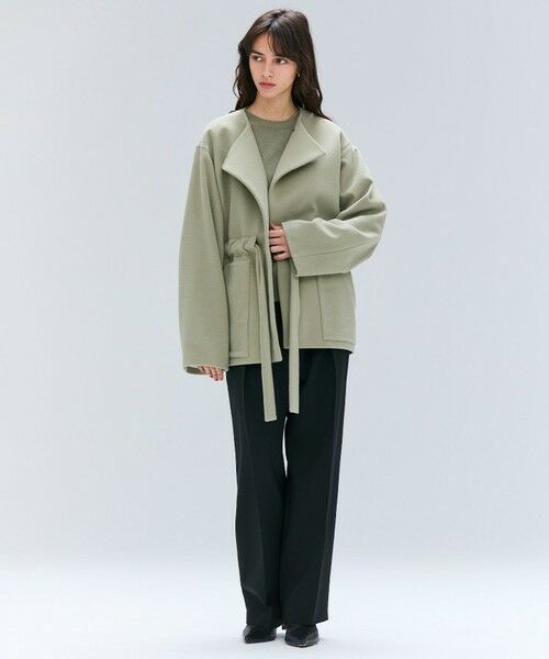 BEIGE, / ベイジ, ニット・セーター | 【洗える】POMPE / ウールカシミヤ配色ラインクルーネックニット | 詳細13