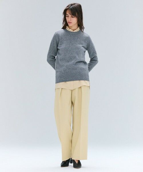 BEIGE, / ベイジ, ニット・セーター | 【洗える】POMPE / ウールカシミヤ配色ラインクルーネックニット | 詳細16