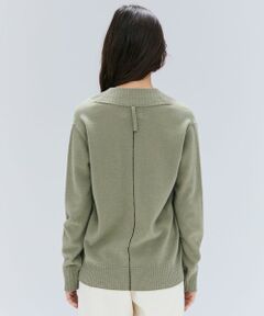 BEIGE, / ベイジ, ニット・セーター | 【洗える】POMPE / ウールカシミヤ配色ラインVネックニット