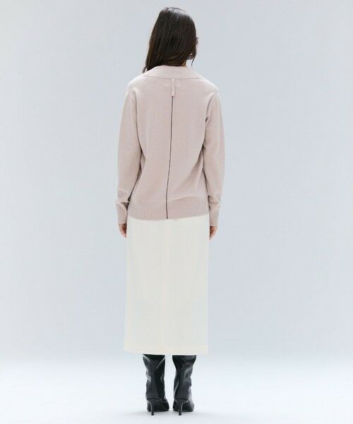 BEIGE, / ベイジ, ニット・セーター | 【洗える】POMPE / ウールカシミヤ配色ラインVネックニット | 詳細2